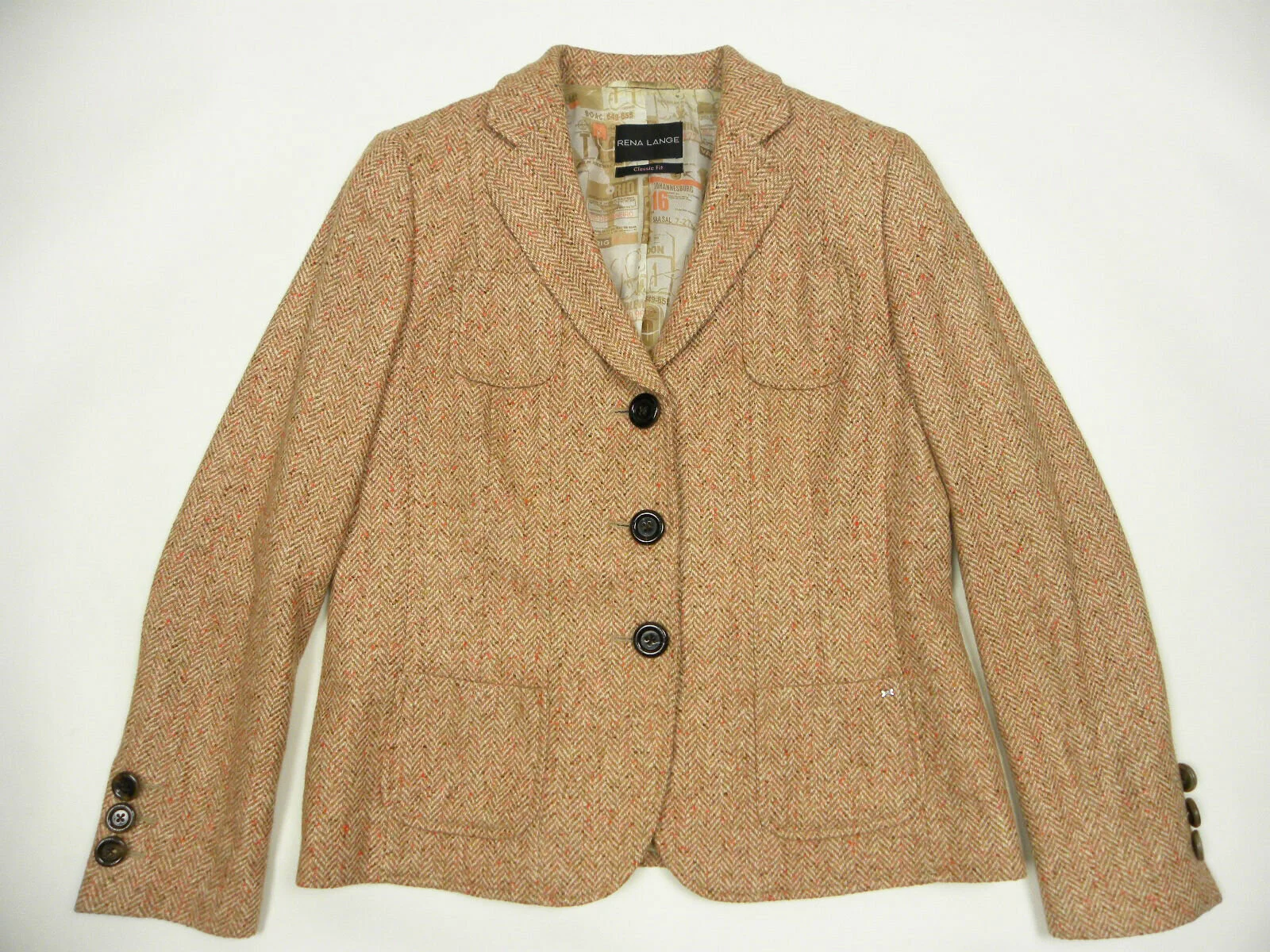 RENA LANGE ジャケット Rena Lange Gold Buttons Long Jacket in Green — UFO No More